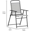 Flash Furniture Mystic Folding Patio Sling Chairs, Outdoor Textilene Lawn Chairs with Armrests, Set of 2, Gray(Grey)