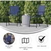 Flash Furniture Mystic Folding Patio Sling Chairs, Outdoor Textilene Lawn Chairs with Armrests, Set of 2, Gray(Navy)