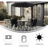 Flash Furniture Nantucket 6 Piece Red Patio Garden Set with Table, Umbrella and 4 Folding Chairs(Black)