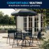 Flash Furniture Nantucket 6 Piece Red Patio Garden Set with Table, Umbrella and 4 Folding Chairs(Black)