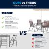 Flash Furniture Nantucket 6 Piece Red Patio Garden Set with Table, Umbrella and 4 Folding Chairs(Brown)