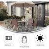 Flash Furniture Nantucket 6 Piece Red Patio Garden Set with Table, Umbrella and 4 Folding Chairs(Brown)
