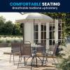 Flash Furniture Nantucket 6 Piece Red Patio Garden Set with Table, Umbrella and 4 Folding Chairs(Brown)