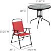 Flash Furniture Nantucket 6 Piece Red Patio Garden Set with Table, Umbrella and 4 Folding Chairs(Red)