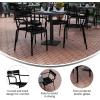 Flash Furniture Nash Commercial Grade Steel Stack Chair, Indoor-Outdoor Arm Chair with 2 Slat Back, Set of 4, Silver(Black)