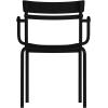 Flash Furniture Nash Commercial Grade Steel Stack Chair, Indoor-Outdoor Arm Chair with 2 Slat Back, Set of 4, Silver(Black)