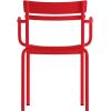 Flash Furniture Nash Commercial Grade Steel Stack Chair, Indoor-Outdoor Arm Chair with 2 Slat Back, Set of 4, Silver(Red)