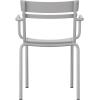 Flash Furniture Nash Commercial Grade Steel Stack Chair, Indoor-Outdoor Arm Chair with 2 Slat Back, Set of 4, Silver(Silver)