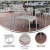 Flash Furniture Nash Commercial Grade Steel Stack Chair, Indoor-Outdoor Arm Chair with 2 Slat Back, Set of 4, Silver(Silver)