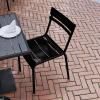 Flash Furniture Nash Commercial Grade Steel Stack Chair, Indoor-Outdoor Armless Chair with 2 Slat Back, Set of 4, Red(Black)