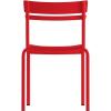 Flash Furniture Nash Commercial Grade Steel Stack Chair, Indoor-Outdoor Armless Chair with 2 Slat Back, Set of 4, Red(Red)