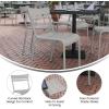 Flash Furniture Nash Commercial Grade Steel Stack Chair, Indoor-Outdoor Armless Chair with 2 Slat Back, Set of 4, Red(Silver)