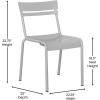 Flash Furniture Nash Commercial Grade Steel Stack Chair, Indoor-Outdoor Armless Chair with 2 Slat Back, Set of 4, Red(Silver)