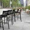 Flash Furniture Nash Commercial Grade Steel Stack Stool, Indoor-Outdoor Bar Stool with 2 Slat Back, Set of 4, Red(Black)