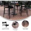 Flash Furniture Nash Commercial Grade Steel Stack Stool, Indoor-Outdoor Bar Stool with 2 Slat Back, Set of 4, Red(Black)