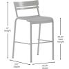 Flash Furniture Nash Commercial Grade Steel Stack Stool, Indoor-Outdoor Bar Stool with 2 Slat Back, Set of 4, Red(Silver)
