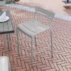 Flash Furniture Nash Commercial Grade Steel Stack Stool, Indoor-Outdoor Bar Stool with 2 Slat Back, Set of 4, Red(Silver)