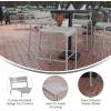 Flash Furniture Nash Commercial Grade Steel Stack Stool, Indoor-Outdoor Bar Stool with 2 Slat Back, Set of 4, Red(Silver)