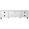 Flash Furniture Nelson Mid Century Modern TV Stand for up to 60″ TV’s – Gray Finish – 70″ Wide – Adjustable Shelves – Open and Closed Storage