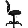 Flash Furniture Neri Low Back Black Mesh Swivel Task Office Chair with Curved Square Back(Black)