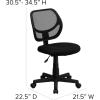Flash Furniture Neri Low Back Black Mesh Swivel Task Office Chair with Curved Square Back(Black)