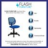 Flash Furniture Neri Low Back Black Mesh Swivel Task Office Chair with Curved Square Back(Blue)