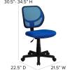 Flash Furniture Neri Low Back Black Mesh Swivel Task Office Chair with Curved Square Back(Blue)