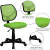 Flash Furniture Neri Low Back Black Mesh Swivel Task Office Chair with Curved Square Back(Green)