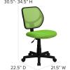 Flash Furniture Neri Low Back Black Mesh Swivel Task Office Chair with Curved Square Back(Green)