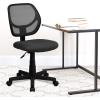 Flash Furniture Neri Low Back Black Mesh Swivel Task Office Chair with Curved Square Back(Grey)