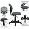 Flash Furniture Neri Low Back Black Mesh Swivel Task Office Chair with Curved Square Back(Grey)