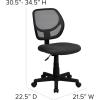 Flash Furniture Neri Low Back Black Mesh Swivel Task Office Chair with Curved Square Back(Grey)
