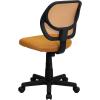 Flash Furniture Neri Low Back Black Mesh Swivel Task Office Chair with Curved Square Back(Orange)