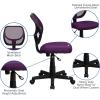 Flash Furniture Neri Low Back Black Mesh Swivel Task Office Chair with Curved Square Back(Purple)
