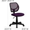 Flash Furniture Neri Low Back Black Mesh Swivel Task Office Chair with Curved Square Back(Purple)