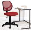 Flash Furniture Neri Low Back Black Mesh Swivel Task Office Chair with Curved Square Back(Red)
