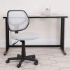 Flash Furniture Neri Low Back Black Mesh Swivel Task Office Chair with Curved Square Back(White)