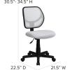 Flash Furniture Neri Low Back Black Mesh Swivel Task Office Chair with Curved Square Back(White)