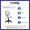 Flash Furniture Neri Low Back Black Mesh Swivel Task Office Chair with Curved Square Back(White)