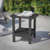 Flash Furniture Newport 2-Tier Adirondack Side Table – Recycled HDPE All-Weather Materials – Indoor/Outdoor – Red(Black)