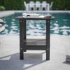Flash Furniture Newport 2-Tier Adirondack Side Table – Recycled HDPE All-Weather Materials – Indoor/Outdoor – Red(Black)
