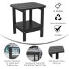 Flash Furniture Newport 2-Tier Adirondack Side Table – Recycled HDPE All-Weather Materials – Indoor/Outdoor – Red(Black)