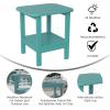 Flash Furniture Newport 2-Tier Adirondack Side Table – Recycled HDPE All-Weather Materials – Indoor/Outdoor – Red(Blue)