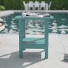 Flash Furniture Newport 2-Tier Adirondack Side Table – Recycled HDPE All-Weather Materials – Indoor/Outdoor – Red(Blue)