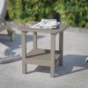 Flash Furniture Newport 2-Tier Adirondack Side Table – Recycled HDPE All-Weather Materials – Indoor/Outdoor – Red(Brown)