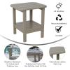 Flash Furniture Newport 2-Tier Adirondack Side Table – Recycled HDPE All-Weather Materials – Indoor/Outdoor – Red(Brown)