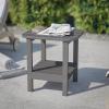 Flash Furniture Newport 2-Tier Adirondack Side Table – Recycled HDPE All-Weather Materials – Indoor/Outdoor – Red(Grey)