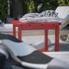 Flash Furniture Newport 2-Tier Adirondack Side Table – Recycled HDPE All-Weather Materials – Indoor/Outdoor – Red(Red)