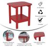 Flash Furniture Newport 2-Tier Adirondack Side Table – Recycled HDPE All-Weather Materials – Indoor/Outdoor – Red(Red)