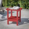 Flash Furniture Newport 2-Tier Adirondack Side Table – Recycled HDPE All-Weather Materials – Indoor/Outdoor – Red(Red)